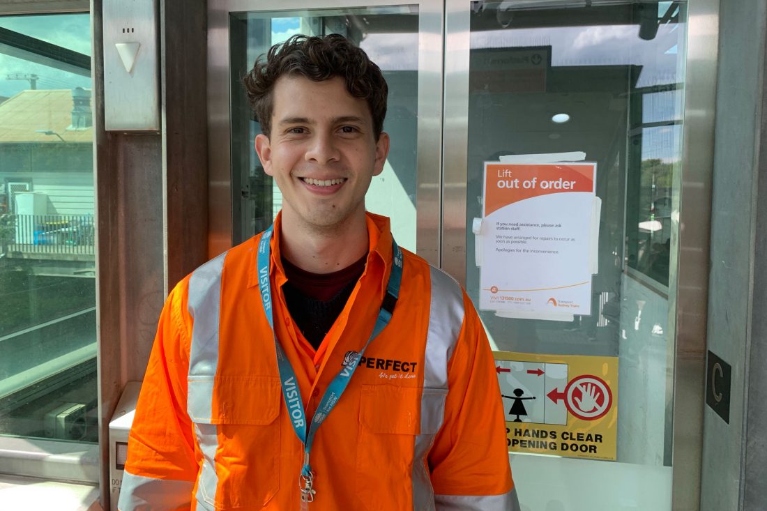 Perfect assist in lift breaks down at a Sydney Metro Train