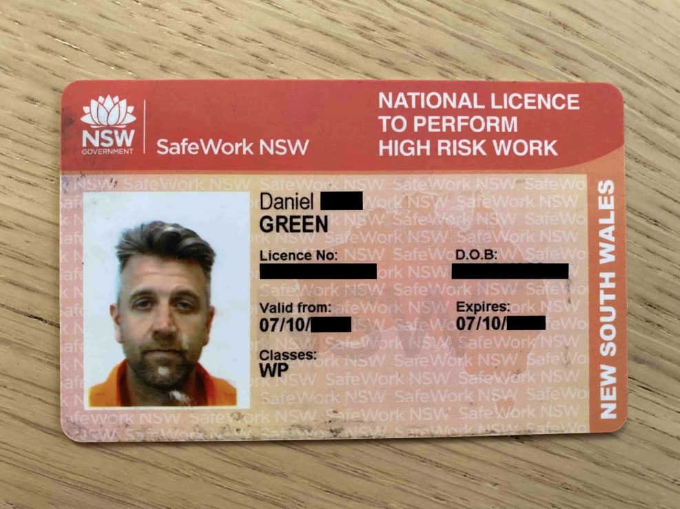 High Risk Work licence NSW